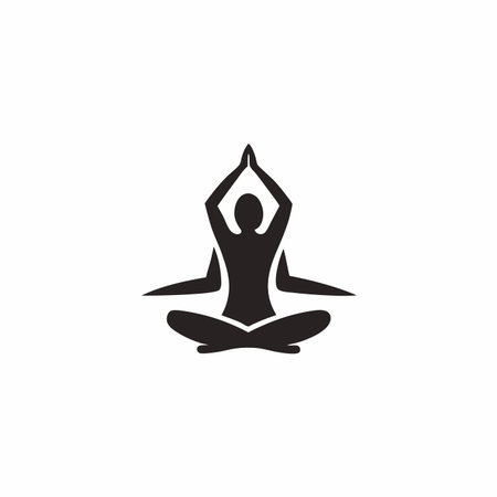Minimalist Yoga logo vector on white backgroundのイラスト素材