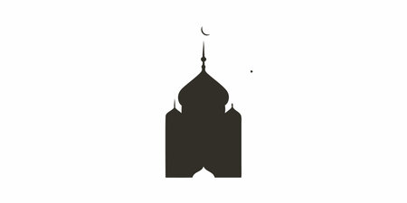 Mosque silhouette vector on white backgroundのイラスト素材