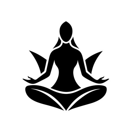Minimalist Yoga logo vector on white backgroundのイラスト素材