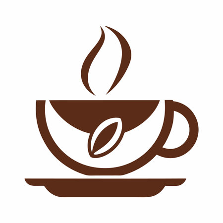 Minimalist Coffee Cup logo vector on white backgroundのイラスト素材