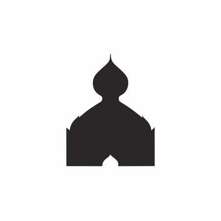Mosque silhouette vector on white backgroundのイラスト素材
