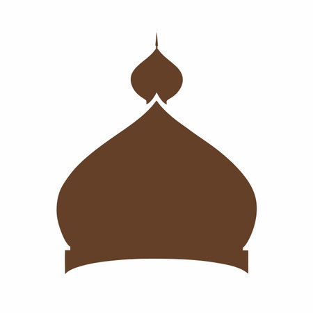 Mosque silhouette vector on white backgroundのイラスト素材