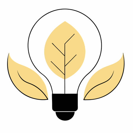 Organic power logo design leaf with bulb vector on white backgroundのイラスト素材