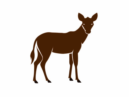 Wildlife animal silhouette vector on white backgroundのイラスト素材