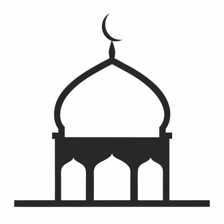 Mosque silhouette vector on white backgroundのイラスト素材