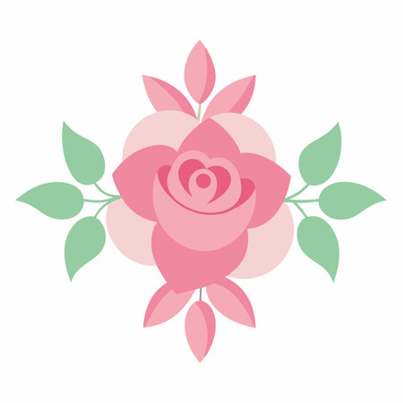 Pink floral vector on white backgroundのイラスト素材