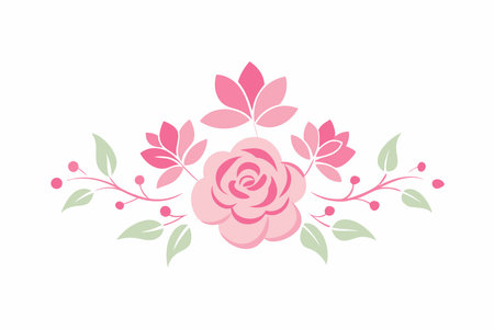 Pink floral vector on white backgroundのイラスト素材