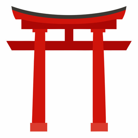 Torii gate vector on white backgroundのイラスト素材