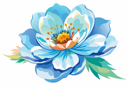 Watercolor flower vector on white backgroundのイラスト素材
