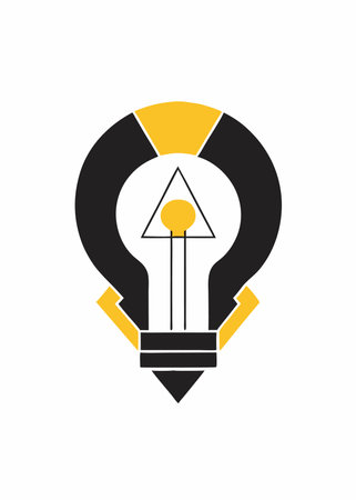Bulb minimalist logo design vector on white backgroundのイラスト素材