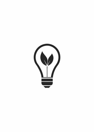 Bulb minimalist logo design vector on white backgroundのイラスト素材