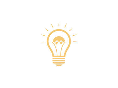 Bulb minimalist logo design vector on white backgroundのイラスト素材