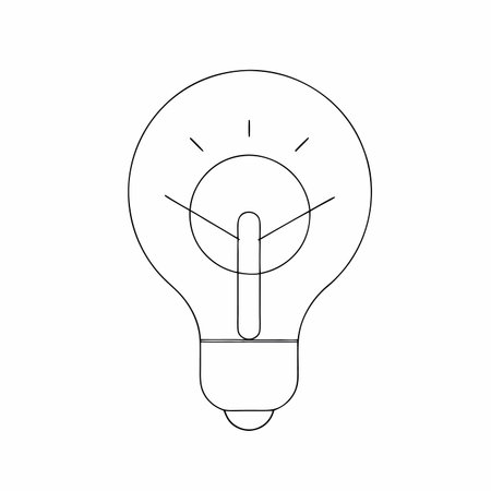 Bulb minimalist logo design vector on white backgroundのイラスト素材