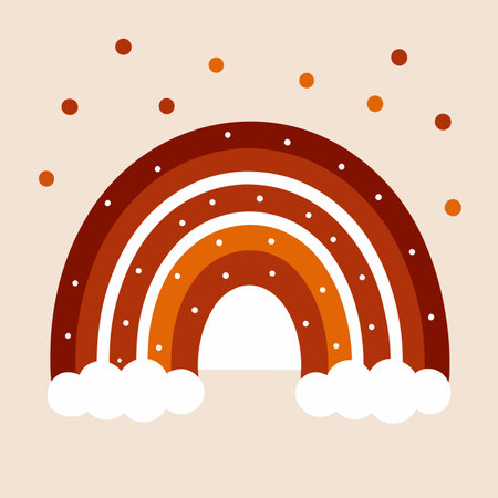 Colorful cute rainbow vector on white backgroundのイラスト素材