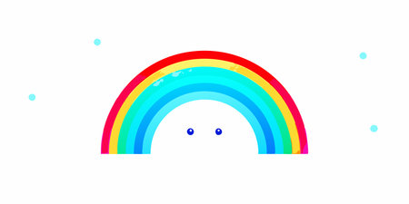 Colorful cute rainbow vector on white backgroundのイラスト素材