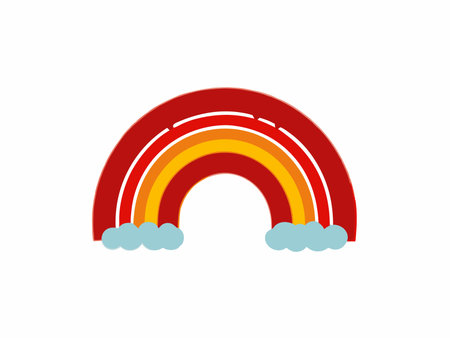 Colorful cute rainbow vector on white backgroundのイラスト素材