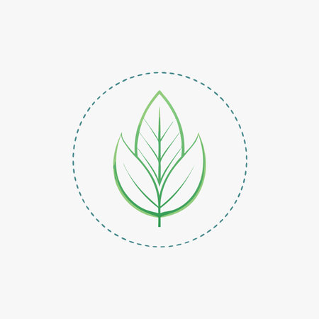 Leaf minimalist logo design vector on white backgroundのイラスト素材