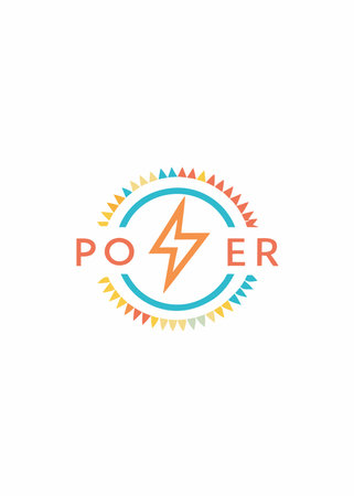 Power logo design vector on white backgroundのイラスト素材