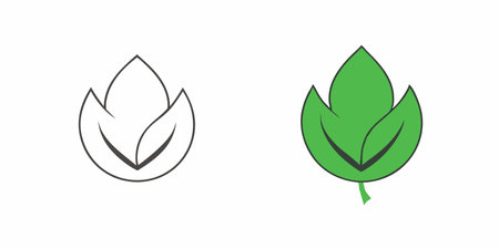 Set of leaf logo design vector on white backgroundのイラスト素材