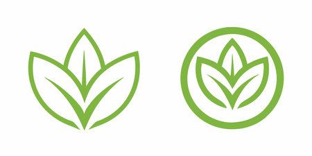 Set of leaf logo design vector on white backgroundのイラスト素材