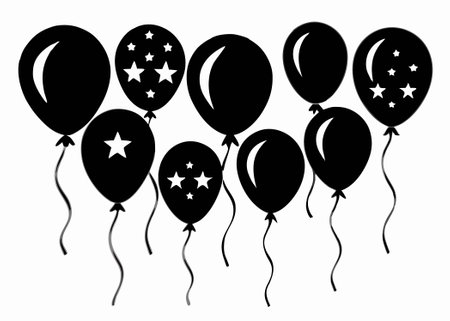Birthday balloons on white backgroundのイラスト素材