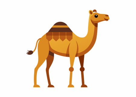 Camel flat illustration on white backgroundのイラスト素材