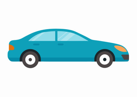 Car side view flat illustration on white backgroundのイラスト素材
