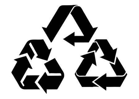 Recycling circular arrow silhouette collection on white backgroundのイラスト素材