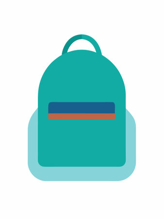 School bag flat illustration on white backgroundのイラスト素材