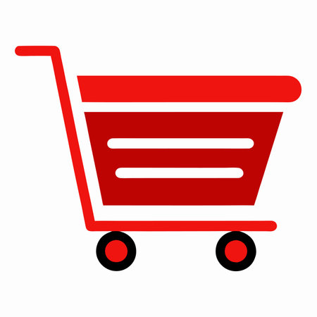 Shopping cart basket vector art on white backgroundのイラスト素材