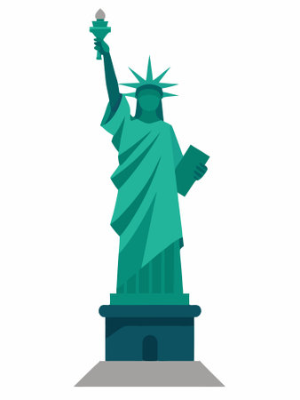 Statue of liberty vector art on white backgroundのイラスト素材