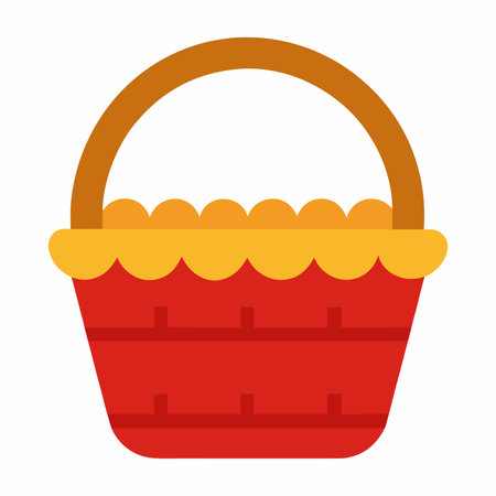Wicker basket vector art on white backgroundのイラスト素材