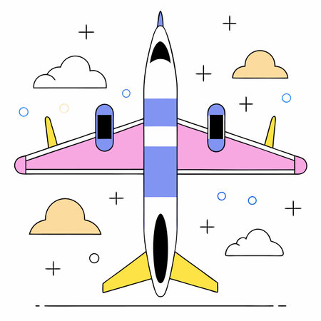 Airplane vector illustration on white backgroundのイラスト素材