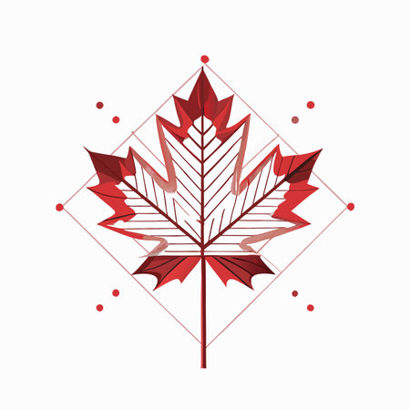Autumn leaf illustration on white backgroundのイラスト素材