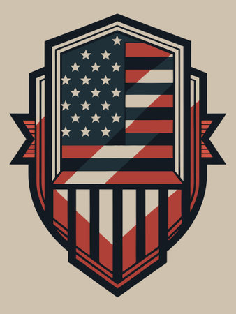 Vintage American flag t-shirt graphics illustrationのイラスト素材