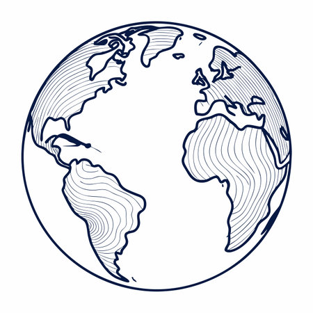 Earth globe vector illustration on white backgroundのイラスト素材