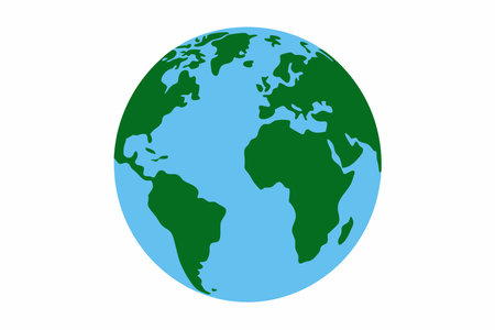 Earth globe vector illustration on white backgroundのイラスト素材