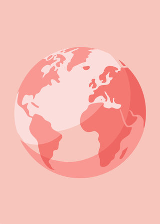 Earth globe vector illustration on white backgroundのイラスト素材