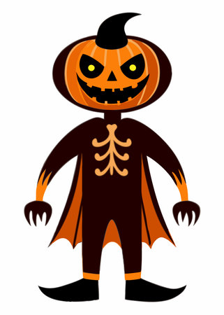 Halloween vector illustration on white backgroundのイラスト素材