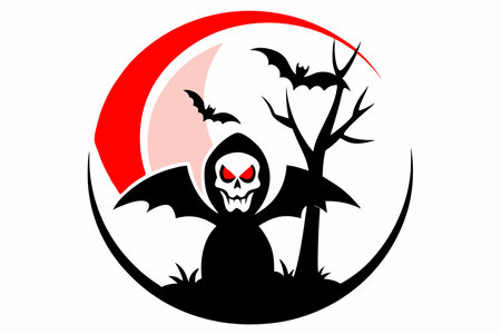 Halloween vector illustration on white backgroundのイラスト素材