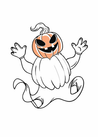 Halloween vector illustration on white backgroundのイラスト素材