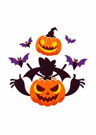 Halloween vector illustration on white backgroundのイラスト素材