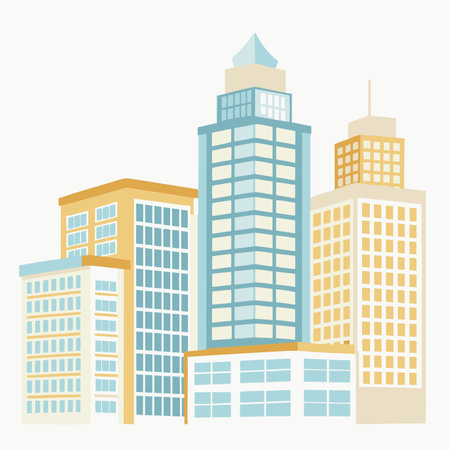 Office buildings illustration on white backgroundのイラスト素材