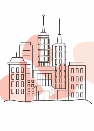 Office buildings illustration on white backgroundのイラスト素材