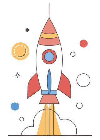 Rocket vector illustration on white backgroundのイラスト素材