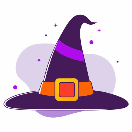Witch hat vector illustration on white backgroundのイラスト素材