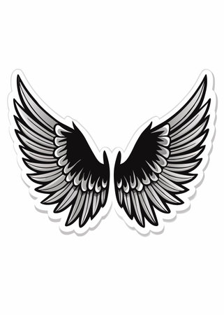 Angel wing vector illustration on white backgroundのイラスト素材