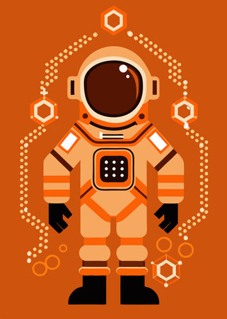 astronaut vector illustration on white backgroundのイラスト素材