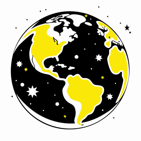 Earth in the galaxy vector illustration on white backgroundのイラスト素材