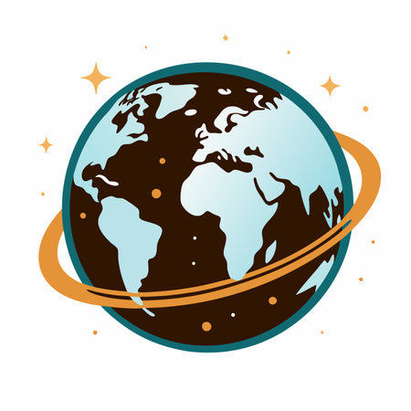 Earth in the galaxy vector illustration on white backgroundのイラスト素材